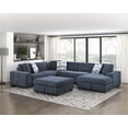 thumbnail image 4 of Lexicon Raife 4-Piece Chenille Sectional with Right Chaise and Ottoman in Blue, 4 of 14
