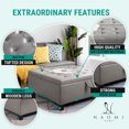 thumbnail image 4 of Ciara 35-Inch Air Leather Tufted Upholstered Lift-Top Ottoman Bench, Large Square Storage Coffee Table for Living Room, Toy Box, Footrest Stool, Gray Ottoman with Spacious Interior Compartment- Gray, 4 of 10
