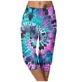 thumbnail image 2 of ersvoioy Womens Capri Pants Gradient Tie Dye High Waist Elastic Waistband Straight Leg Casual Sport Trousers with Pockets Light Blue XXXL, 2 of 7