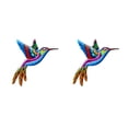 thumbnail image 3 of Colibrí de hierro Injueey para colgar en la pared de la oficina decoración del hogar dormitorio 2Conjunto Azul, 3 of 6