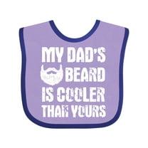 Inktastic My Dad's Beard is Cooler Than Yours in White Boys Baby Bib