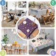 thumbnail image 4 of Purple Sun Star Circle Pattern Square Tablecloth,Waterproof Square Table Cover,Wipeable Spillproof Washable Table Cover for Home Kitchen Party Decor 52"x52"(132x132cm), 4 of 6