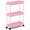 Pink, variant on Movanne Slim 3-Tier Rolling Storage Cart, Mobile Utility Organizer for Bathroom, Kitchen, Laundry, Office – White