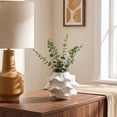 thumbnail image 3 of Unique Bargains Low Cylinder Ceramic Vase Wide Matte White Decorative Bowl White, 3 of 5
