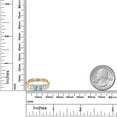 thumbnail image 6 of Gem Stone King 10K Yellow Gold Swiss Blue Topaz and White Moissanite Engagement Ring for Women | 1.65 Cttw | Round 5MM | Gemstone November Birthstone | Size 6, 6 of 7