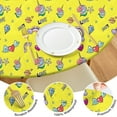 thumbnail image 4 of Yellow Cartoon Unicorn Rainbow Heart Pattern Round Fitted Tablecloth with Elastic Edge,Dining Table Cover Waterproof,Outdoor Round Tablecloth for Camping,Dining,Indoor and Outdoor, 4 of 7