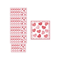 PuSpu Valentine's Day Decoration Romantic Heart February 14 Festive Theme Party Tableware Disposable 7-inchs 9-inchs Paper Plates Paper Cup Tissue Set Of Party-Themed Paper Plates