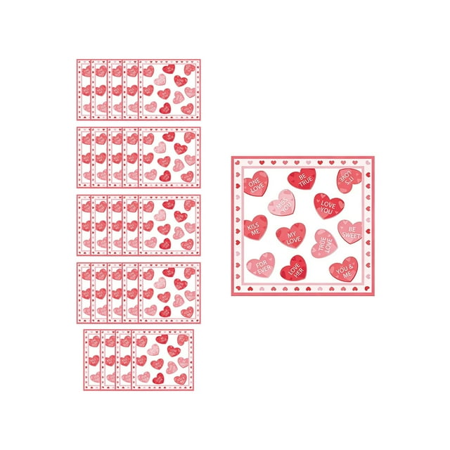 Disposable Plates for Party,Valentine's Day Heart Theme Paper Tableware Set Including Assorted Plates Cups Napkins for Romantic Gatherings and Celebrations
