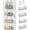 Grey, variant on Over Door Organizer Storage - Hanging Door Organizer with 4 Metal Large Capacity Baskets and Adjustable Coat Hook for Bathroom Bedroom Kitchen Pantry Closet Cabinet