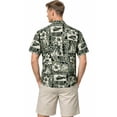 thumbnail image 2 of HAPPY BAY Men's Hawaiian Shirts Short Sleeve Button Down Shirt Floral Shirt Men Boho Vacation Casual Summer Beach Shirts for Men Funny 3XL Hawaii Collage Print, Black, 2 of 7