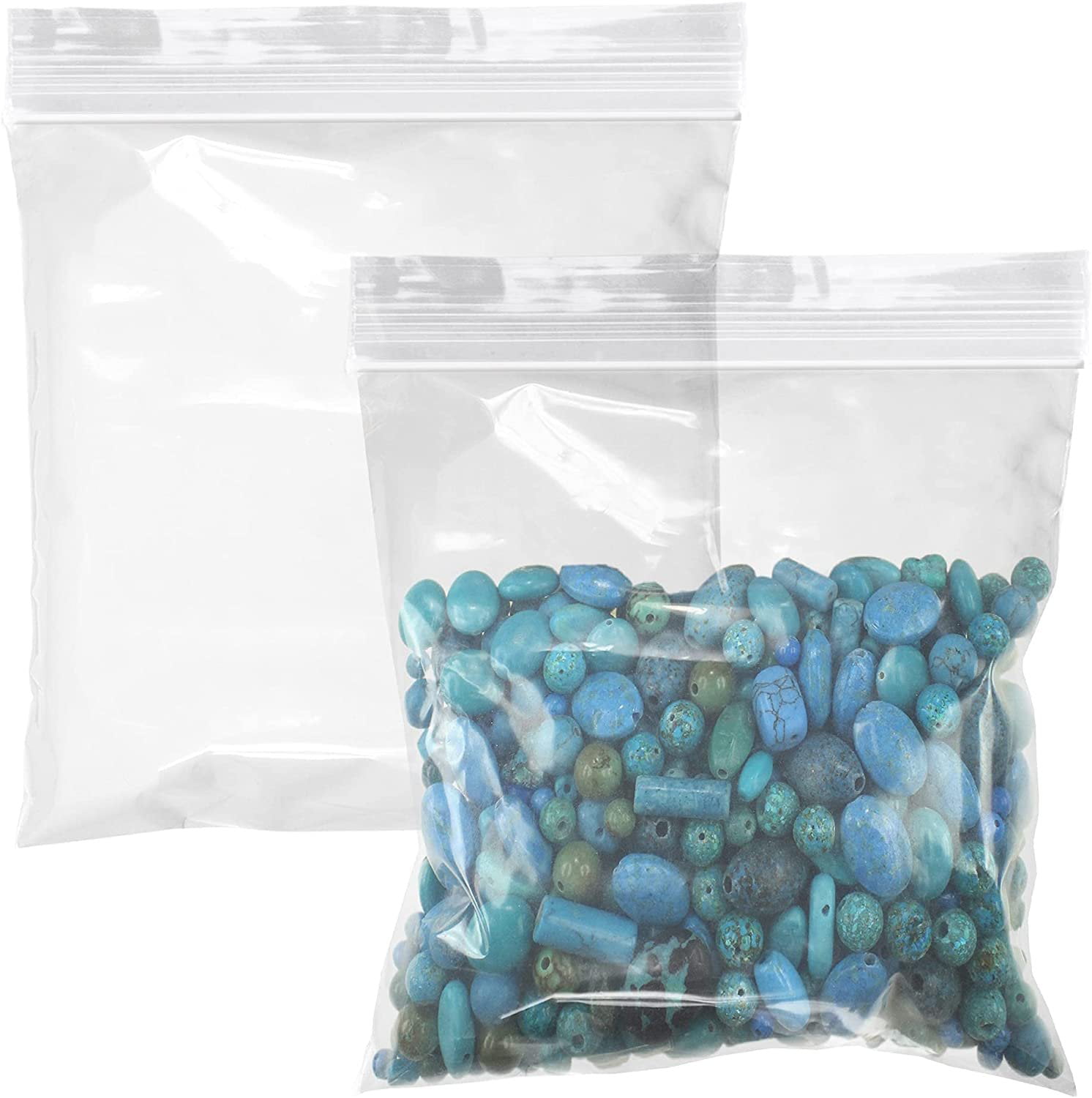 100 Pcs Clear Zip Seal Lock able Seal Bags Poly Plastic ReUsable Food Baggies 