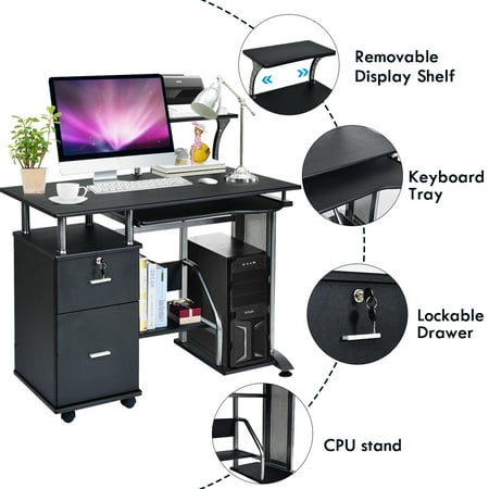 Computer Desk Pc Laptop Table Workstation Office Furniture W