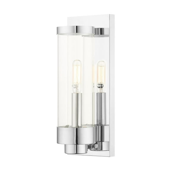 20721-05 Livex Lighting Hillcrest - 1 Light Outdoor ADA Wall Lantern in Coastal Style - 4.75 Inches wide by 12 Inches high-Polished Chrome Finish