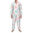 thumbnail image 3 of Daiia Colorful Seashells1 for Men's Long-Sleeved Pajama Set – Soft & Comfortable Sleepwear Button-Up Pajamas Cozy Lounge Wear-Small, 3 of 7