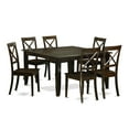 thumbnail image 2 of East West Furniture  Dining Table Set Consist of a Square Table with Butterfly Leaf and 6 Dining Chairs, Cappuccino, 2 of 5