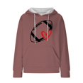 thumbnail image 4 of Holzkary Game Day Hooded Sweatshirt for Women Knit Sweatshirt Football Graphic Long Sleeve Sweater Football Season Pullover Funny Football Graphic Shirt Long Sleeve Game Day Pullover Hoodies Pink Xl, 4 of 4