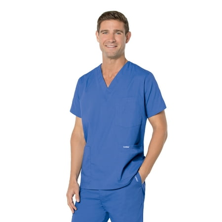 

Landau Essentials Men s Classic Fit V-Neck Five Pocket Scrub Top Style 7489