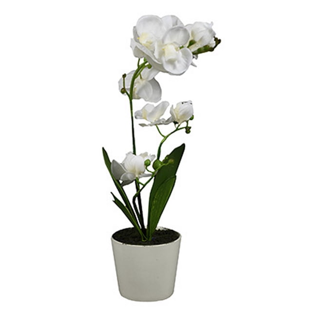 orquídea artificial de 50 cm con maceta cerámica