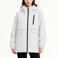 thumbnail image 2 of Aezemi Waterproof Hiking Coats for Women Zip up Comfy Windbreaker Fashion Hooded Long Sleeve Rain Jackets Fall Winter Travel Camping Workout Daily Wear Raincoats with Zip Pocket M, 2 of 9