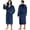 NAVY, variant on Men's Fleece Robe, Cozy Checkerboard Plush Hooded Bathrobe for Men Fluffy Loungewear with Pockets(NAVY, 2XL/3XL)