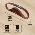 thumbnail image 5 of POWERTEC 10PK 1 x 30 Inch Sanding Belts, 60 Grit Aluminum Oxide Belt Sander Sanding Belt for WEN 6515T/ Bucktool Belt and Disc Sander, Woodworking, Metal Polishing, Knife Sharpening, 111280, 5 of 7