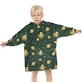 thumbnail image 3 of Green Octopus Planet Star Pattern Blanket Hoodies for Kids 6-13YR Oversize Wearable Blanket Hoodies for Boys Girls Teens, 3 of 7