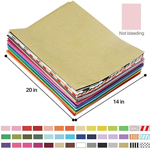 Superise 252 Sheets 42 Multicolor Tissue Paper Bulk Gift Wrapping Tissue Paper Decorative Art Rainbow Tissue Paper 20 x 14 for Art Craft Floral Birthday Party Festival Tissue Paper Pom Pom 