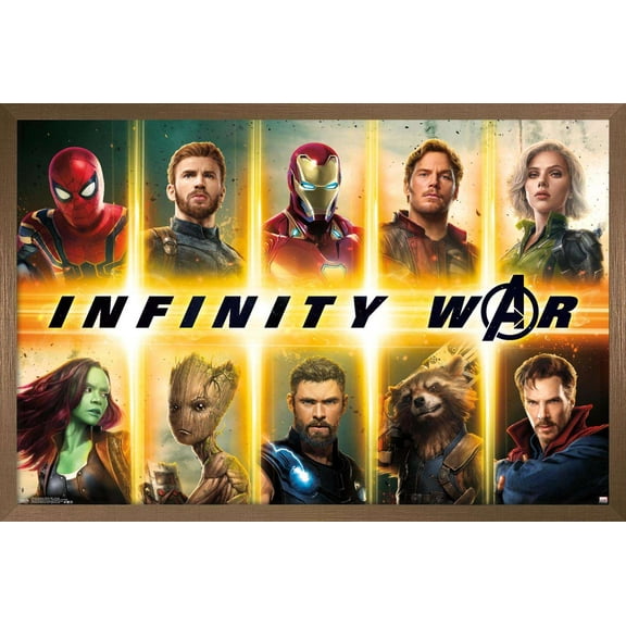 Marvel Cinematic Universe - Avengers - Infinity War - Group Wall Poster, 22.375" x 34", Framed