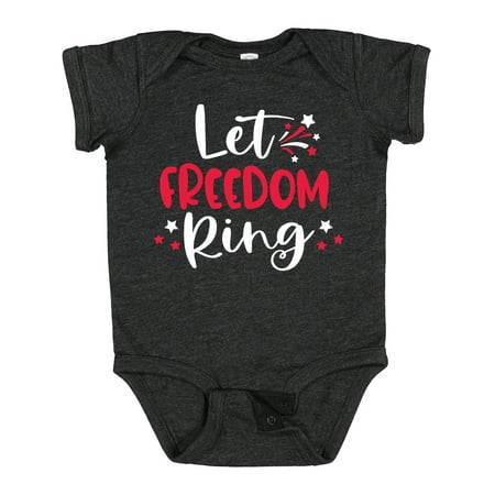 

Inktastic 4th of July Let Freedom Ring with Stars Gift Baby Boy or Baby Girl Bodysuit
