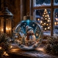 thumbnail image 2 of Clear Christmas Tree Balls 3.15 Inch, Lighted Snowman Scene Ornament, Glowing Acrylic Tree Bulb for Home, Christmas Gift, 2 of 6