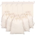 thumbnail image 1 of 10pcs Cotton Cloth Bags Drawstring Reusable Muslin Bag Portable Storage Bags, 1 of 6