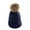 Dark Blue#, variant on ZTGD Women Winter Solid Color Pompom Knitted Beanie Hat Thick Warm Stretch Ski Cap