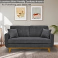 thumbnail image 4 of Aukfa Deep Seat Sofa Couch 65" Loveseat w/ 2 Pillows for Living Room Bedroom, Corduroy, Dark Gray, 4 of 10