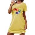 thumbnail image 2 of Camisón corto de talla grande para mujer, camisón de manga corta con estampado de pecho a la moda, camisón para mujer, 2 of 5