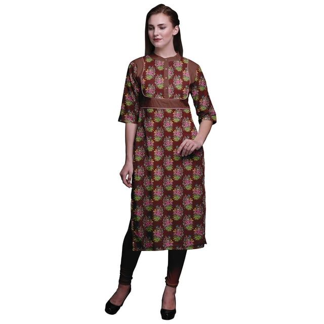 Bimba Kurta Imprimée Tunique Droite pour Femmes Tenue d'Été Kurti pour Dames
