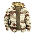 thumbnail image 4 of Men's Camouflage Print Fleece Lined Thickened Jacket with Zipper Hood - Casual Trendy Coat for Winter Outdoors, Christmas Gifts, and Adventure Trips, Ideal for Men,Camouflage,2XL, 4 of 4