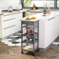 thumbnail image 4 of Rolling Kitchen Cart with Multiple Storage / Oak Veneered Countertop, 4 of 5