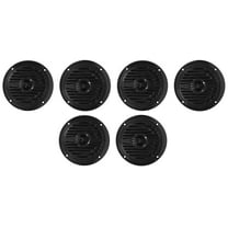 (6) Rockville MS40B Black 4" 200 Watt Marine Boat Speakers Compact and Powerful
