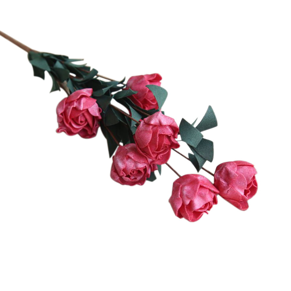 Bouquet Rose Decor Artificial Flower Home Decor Imitation Fake Flower 6 Heads