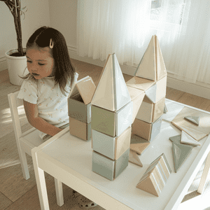 Square House 60 Piece Set 60pcs Magnet Building Tiles Opaque Magnetic 3D Blocks Construction