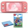Nintendo Switch Lite (Coral) Bundle with 6Ave Cleaning Cloth and Sega Mario and Sonic at the Olympic Games Tokyo 2020