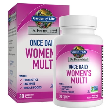 Garden of Life Dr. Formulated Fermented Women’s Multivitamin with Wholefoods, Probiotics & Enzymes, Vegetarian and Gluten Free, 30 Capsules