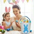 thumbnail image 4 of yulier Easter Bunny Basket, Canvas Rabbit Tote Bag, Easter Gift Bag, Easter Bunny Handbag Bucket with Handle for Easter Eggs, Candy, Gift, Easter Decorations (Blue), 4 of 6