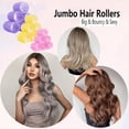 thumbnail image 6 of Self-Grip Hair Rollers Set Hair Roller Curlers with Clips & Comb & Braided Tape Reel 33 Pcs Jumbo Rollers Hair Design Sticky Cling Style for Long, Short Hair and Bangs (25 mm, 36 mm, 45 mm), 6 of 7