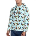 thumbnail image 3 of Goofa Roosters And Plants for Men's Hooded Sweatshirt - Lightweight Pullover Hoodie with Kangaroo Pocket, Perfect for Everyday Wear-Small, 3 of 7
