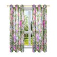 thumbnail image 7 of Yayeee Window Curtains Set of 2 for Living Room Light Filtering 63"x42", Retro Pink Purple Green Floral Pattern, 7 of 7