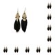 thumbnail image 1 of Sonducket Pendientes de plumas Colgantes de oreja de estilo moderno multicolor fáciles de combinar negro negro 10Conjunto, 1 of 6