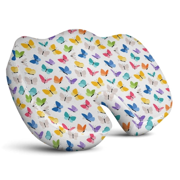 Premium Butterfly Pattern Memory Foam Seat Cushion Ergonomic Chair Pad for Office Chair, Car, Airplane & Bleachers Sciatica, Tailbone Hip & Back Pain Relief - Chair Cushion for Long Office Workers.