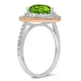 thumbnail image 2 of 2.48 ct Pear Cut Natural Peridot with Simulated Diamond Halo Accents 14K White/Rose Gold Womens Engagement Ring, 2 of 6
