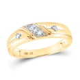 thumbnail image 2 of 10K Yellow Gold His Hers Round Diamond Cross Matching Wedding Set 1/5 Cttw, Womens Size: 5-10, Mens Size: 7-13, 2 of 4